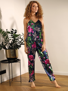 Piżama (podkoszulka + spodnie) damska DKaren Dk-Ki XS Granatowa z zielonym i różowym (5903251425682) - obraz 1