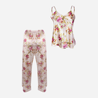 Piżama (podkoszulka + spodnie) damska DKaren Dk-Ki 2XL Beżowa z kwiatowym wzorem (5903251425910) - obraz 1