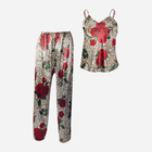 Piżama (podkoszulka + spodnie) damska DKaren Dk-Ki XL Brązowa z kwiatowym wzorem (5903251426023) - obraz 3