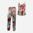 Piżama (podkoszulka + spodnie) damska DKaren Dk-Ki 2XL Brązowa z kwiatowym wzorem (5903251426030) - obraz 3