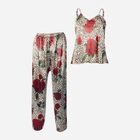Piżama (podkoszulka + spodnie) damska DKaren Dk-Ki 2XL Brązowa z kwiatowym wzorem (5903251426030) - obraz 4