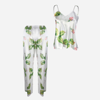 Piżama (podkoszulka + spodnie) damska DKaren Dk-Ki L Biała z zielonym i różowym (5903251426078) - obraz 1
