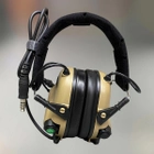 Навушники тактичні Earmor M32, активні, зі знімним мікрофоном і гарнітурою, активні навушники військові, колір – Койот - зображення 3