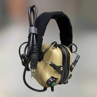 Навушники тактичні Earmor M32, активні, зі знімним мікрофоном і гарнітурою, активні навушники військові, колір – Койот - зображення 5