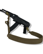 Ремінь збройовий двоточковий з широким наплічником та посиленим карабіном Койот - изображение 2