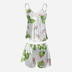 Piżama (podkoszulka + szorty) damska DKaren Dk-Kk XL Biała z zielonym i różowym (5903251425422) - obraz 2