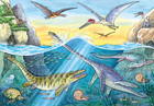 Набір пазлів Ravensburger Динозаври та місця їхнього проживання 27 х 19 см 2 х 24 елементи (4005556051281) - зображення 3