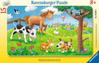 Puzzle drewniane Ravensburger Pluszowi przyjaciele zwierząt 25 x 15 cm 15 elementów (4005556060665) - obraz 1