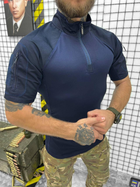 Рубашка тактическая с коротким рукавом синяя размер ХХXL - изображение 4