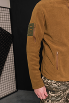 Кофта флисовая мужская военная тактическая с липучками под шевроны ВСУ (ЗСУ) 8169 54 размер койот - изображение 4