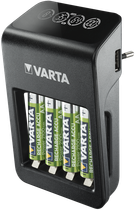 Зарядний пристрій Varta LCD Plug Charger+ EU 4x 2100 mAh Чорне (57687101441) - зображення 1