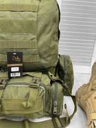 Тактический модульный рюкзак с подсумками , 55 литров, Олива - изображение 6