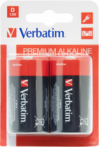 Батарейки Verbatim Premium D (LR20) 2 шт Mono Alkaline (49923)