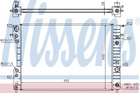 Радіатор охолодження OPEL OMEGA B (94-) 2.5-3.2i (вир-во Nissens) Nissens (63073A)