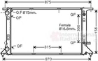 Радіатор охолодження AUDI 1.8 FSi / 1.8 TFSi (вир-во Van Wezel) Van Wezel (03002293)
