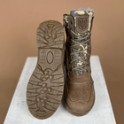 Тактичні берці натуральна шкіра та хутро койот піксель, двохкомпонентна підошва тактичне взуття 40 - зображення 2
