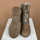 Тактичні берці натуральна шкіра та хутро койот піксель, двохкомпонентна підошва тактичне взуття 42 - зображення 7