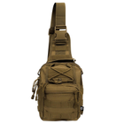 Рюкзак однолямочный через плечо Shoulder Bag, "MOLLE" Темный койот - изображение 8