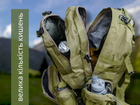 Військовий тактичний рюкзак + 3 підсумки (водонепроникний) кріплення моллі (mollie) олива (хакі) - зображення 9