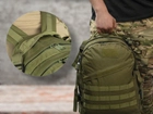 Рюкзак тактический военный водонепроницаемый (мужской) с креплением молли (mollie) 40 л хаки - изображение 7