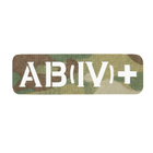 Нашивка M-Tac Группа Крови AB IV+ Сквозная Laser Cut 25x80 Multicam IV Cordura