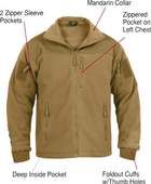 Куртка оливковая флисовая тактическая Rothco Spec Ops Tactical Fleece Jacket Olive Drab размер L - изображение 3