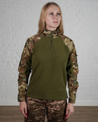 Жіночий військовий тактичний убакс флісовий з рукавами ріп-стоп та підкладкою з флісу р. M Мультикам-олива - зображення 1