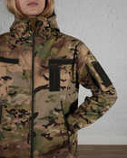 Женская военная тактическая куртка SoftShell трехслойная осень/зима р. S Мультикам - изображение 7