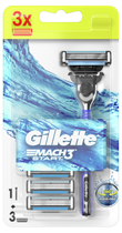 Maszynka do golenia dla mężczyzn Gillette Mach 3 Start z 3 wymiennymi wkładami (7702018464005) - obraz 1