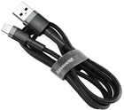 Kabel Baseus Cafule Cable Lightning - USB 1.0 m 2 A Czarny (CALKLF-BG1) - obraz 2