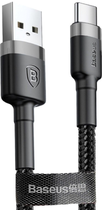 Kabel Baseus Cafule Cable USB for Micro 2A 3 m Czarny-Szary (CAMKLF-HG1) - obraz 2