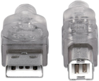 Kabel Manhattan USB 2.0 AM-BM 5 m Srebrny (766623345408) - obraz 2