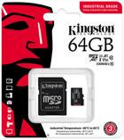 Karta pamięci Kingston microSDXC 64GB Industrial Class 10 UHS-I V30 A1 + SD-adapter (SDCIT2/64GB) - obraz 3