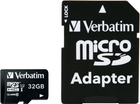 Карта пам'яті Verbatim Premium microSDHC 32GB Class 10 + SD-адаптер (0023942440833) - зображення 1