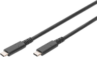 Kabel połączeniowy Digitus USB 4.0 Type - C to Type - C max. resolution 8K 30Hz PD3.0 40Gbits/s czarny 0.8 m (4016032481089) - obraz 1