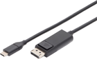 Kabel połączeniowy Digitus USB Type-C to DP M/M 4K/60Hz czarny 2 m (4016032451365) - obraz 1