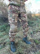 Військові тактичні штани з еластичними вставками штани Ріп-Стоп з знімними захисними наколінниками M(48) Мультикам - зображення 1