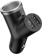 Ładowarka samochodowa Baseus Y type dual USB + cigarette lighter extended car charger 3.1 A Czarny (CCALL-YX01) - obraz 1