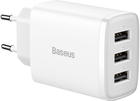 Мережевий зарядний пристрій Baseus Compact Charger 3U 17W EU White (CCXJ020102)