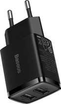 Мережевий зарядний пристрій Baseus Compact Charger 2USB 10.5W Black (CCXJ010201) - зображення 3