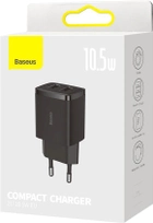 Мережевий зарядний пристрій Baseus Compact Charger 2USB 10.5W Black (CCXJ010201) - зображення 6
