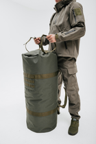 Сумка-баул військовий 85л, військовий рюкзак вологозахисний олива - изображение 6