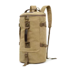 Рюкзак усиленный универсальный, дорожная прочная тканевая сумка через плечо, в стиле РЕТРО, хаки - изображение 1