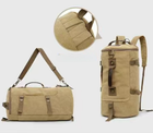 Рюкзак посилений універсальний, дорожня міцна сумка через плече, в стилі РЕТРО, army green - зображення 6