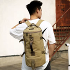 Рюкзак посилений універсальний, дорожня міцна сумка через плече, в стилі РЕТРО, army green - зображення 7