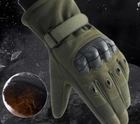 Зимние Мужские Армейские Тактические Перчатки с Ударными Вставками Олива L - изображение 5