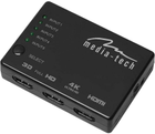 Przełącznik Media-Tech MT5207 HDMI 5xports HDMI switch remote controlled 4K resolution support - obraz 2