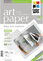 Papier fotograficzny ColorWay ART T-shirt transfer white A4 5 szt (PTW120005A4) - obraz 1