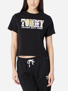 Футболка жіноча Tommy Jeans DW0DW16255-BDS S Чорна (8720644474648) - зображення 1