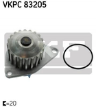 Водяной насос SKF VKPC83205 Citroen Berlingo, Xsara; Peugeot 306, Partner, 307, 206 1201E3, 120434, 120718